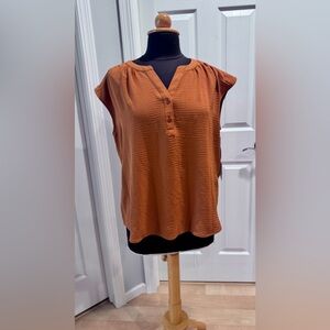 NWT Simply Vera Vera Wang Dolman-sleeve Popover Blouse, size L